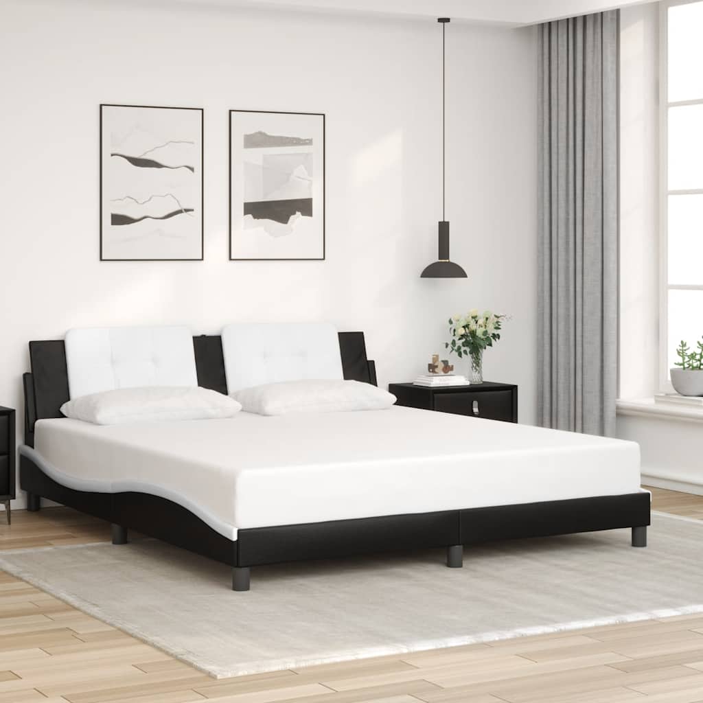 vidaXL Bedframe zonder matras "Zadar" kunstleer zwart 80x200 cm