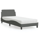 vidaXL Bed met matras "Dover" stof lichtgrijs 80x200 cm