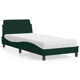 vidaXL Bed met matras "Dover" fluweel lichtgrijs 80x200 cm