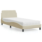 vidaXL Bed met matras "Dover" stof lichtgrijs 80x200 cm