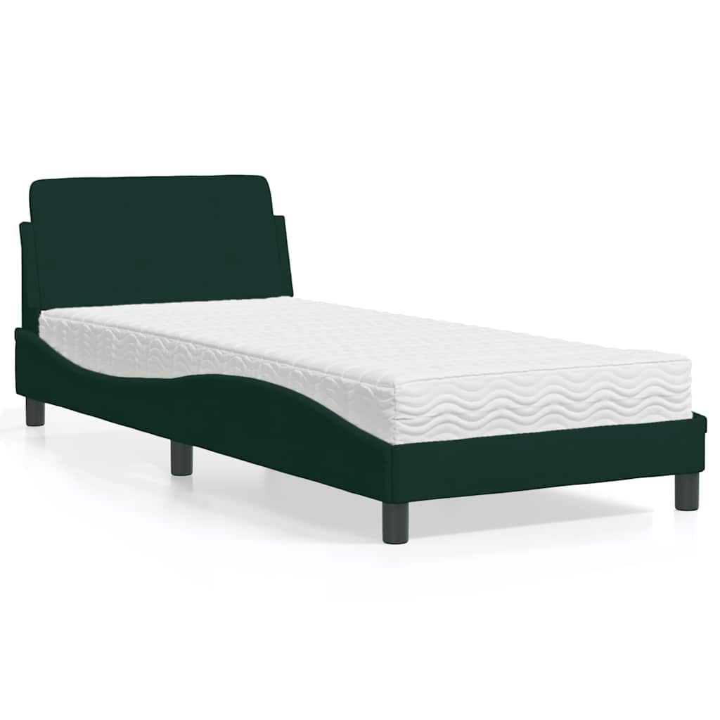 vidaXL Bed met matras "Dover" fluweel lichtgrijs 80x200 cm