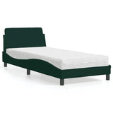 vidaXL Bed met matras "Dover" fluweel lichtgrijs 80x200 cm