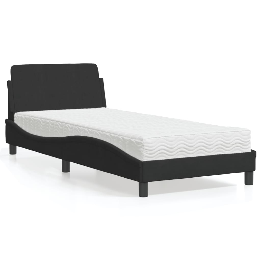 vidaXL Bed met matras "Dover" fluweel lichtgrijs 80x200 cm