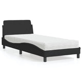 vidaXL Bed met matras "Dover" fluweel lichtgrijs 80x200 cm