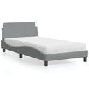 vidaXL Bed met matras "Dover" stof lichtgrijs 80x200 cm