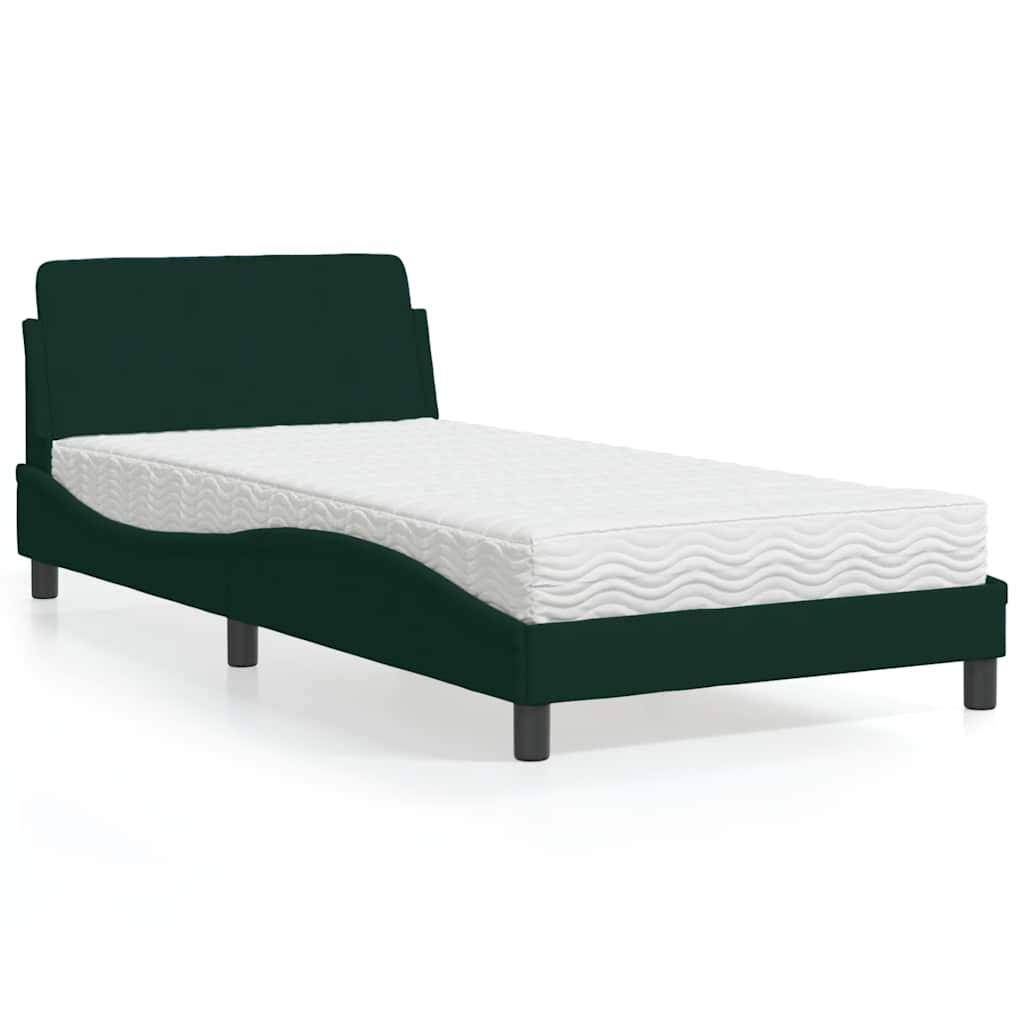 vidaXL Bed met matras "Dover" fluweel lichtgrijs 80x200 cm