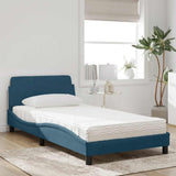 vidaXL Bed met matras "Dover" fluweel lichtgrijs 80x200 cm