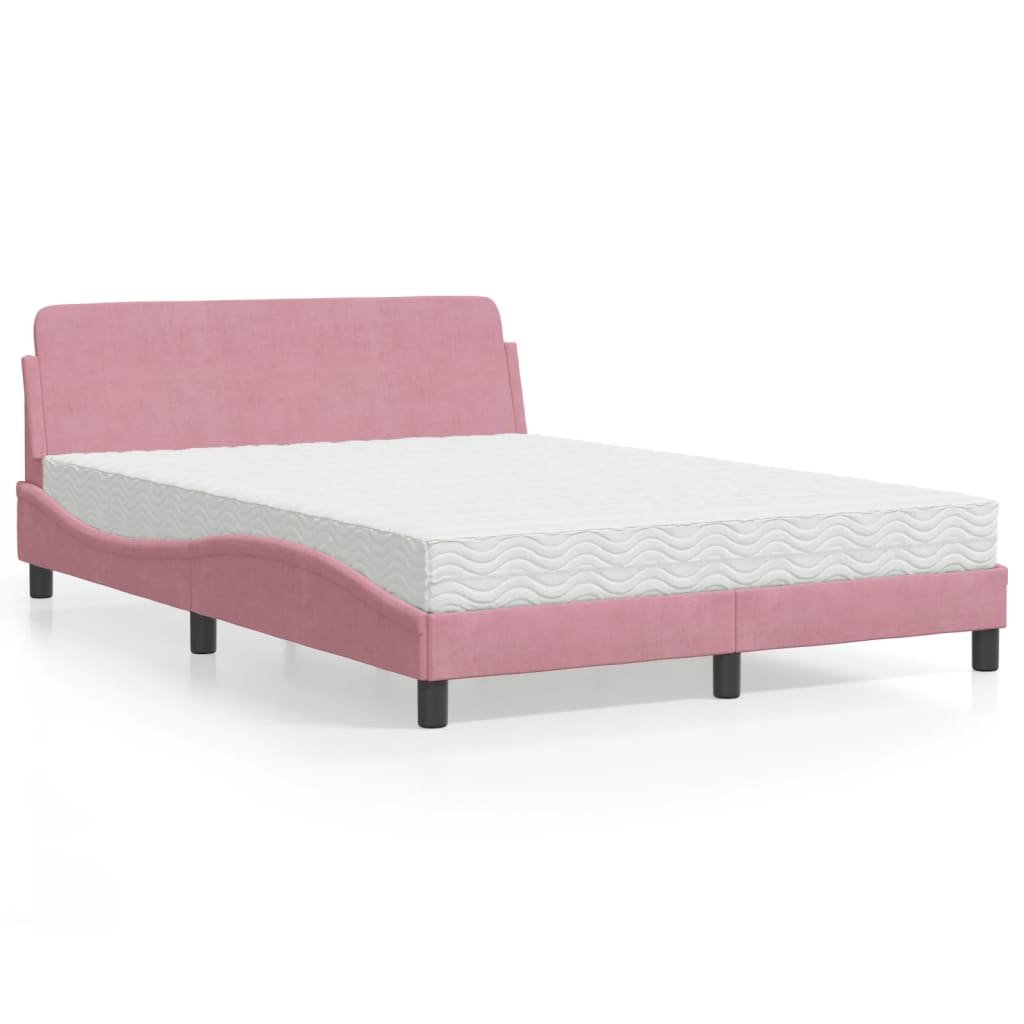 vidaXL Bed met matras "Dover" fluweel lichtgrijs 80x200 cm