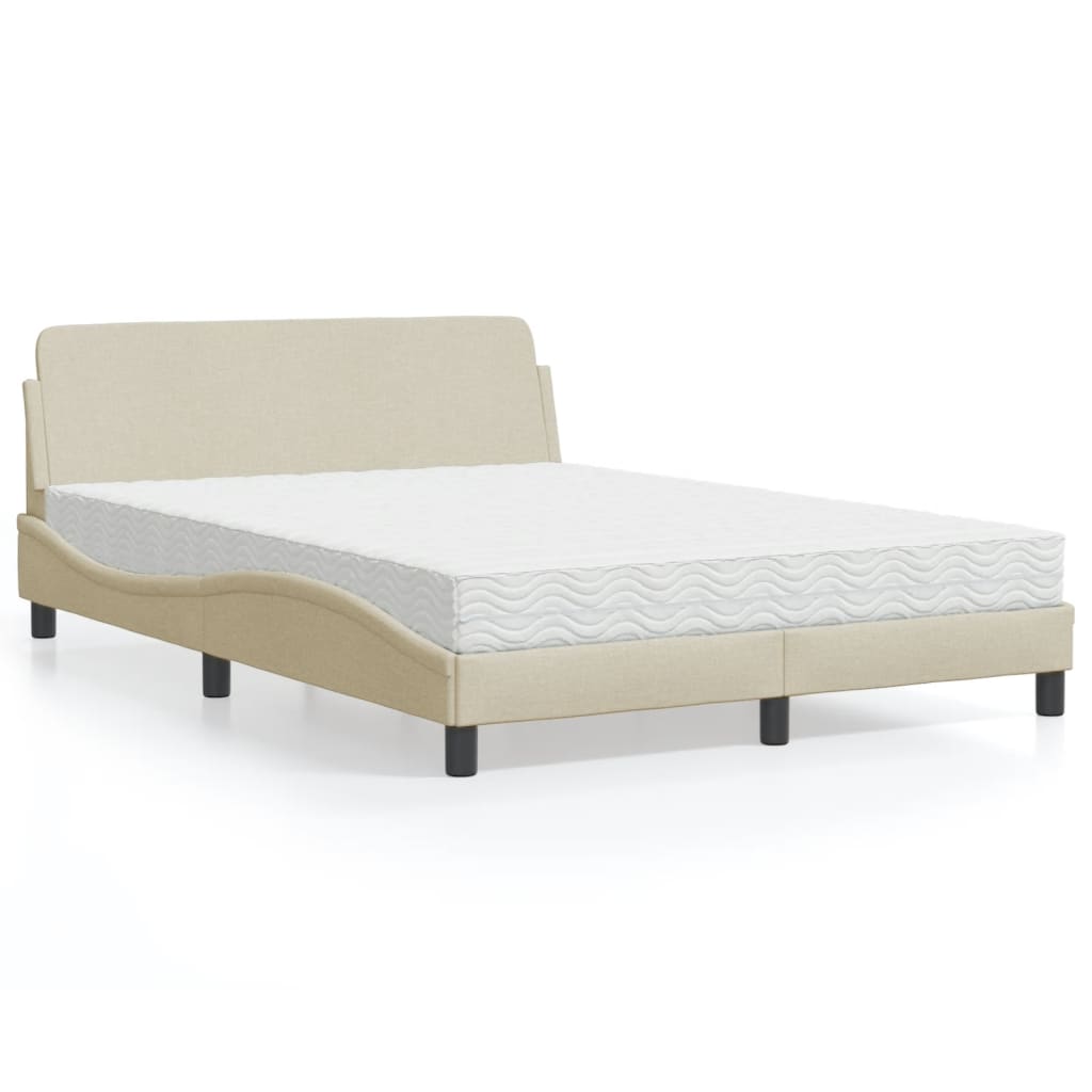 vidaXL Bed met matras "Dover" stof lichtgrijs 80x200 cm
