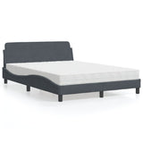 vidaXL Bed met matras "Dover" fluweel lichtgrijs 80x200 cm