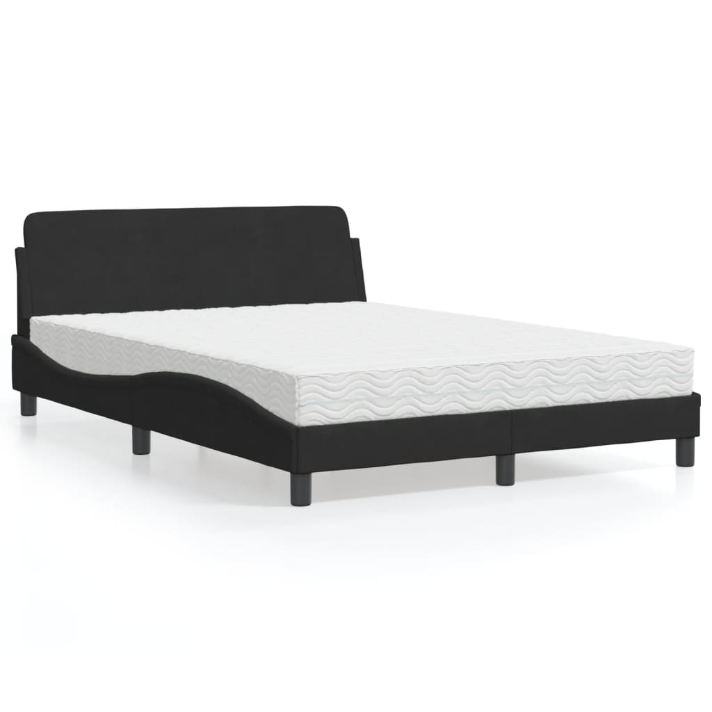 vidaXL Bed met matras "Dover" fluweel lichtgrijs 80x200 cm