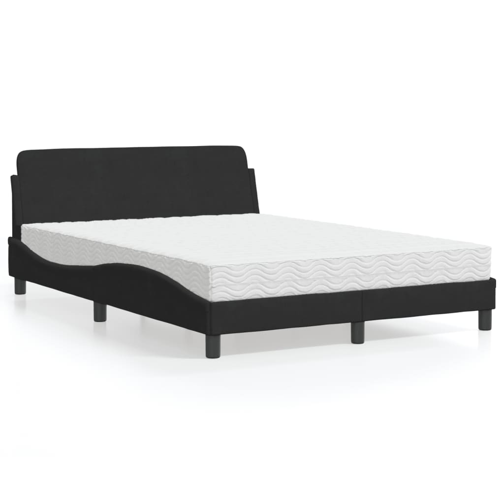 vidaXL Bed met matras "Dover" fluweel lichtgrijs 80x200 cm