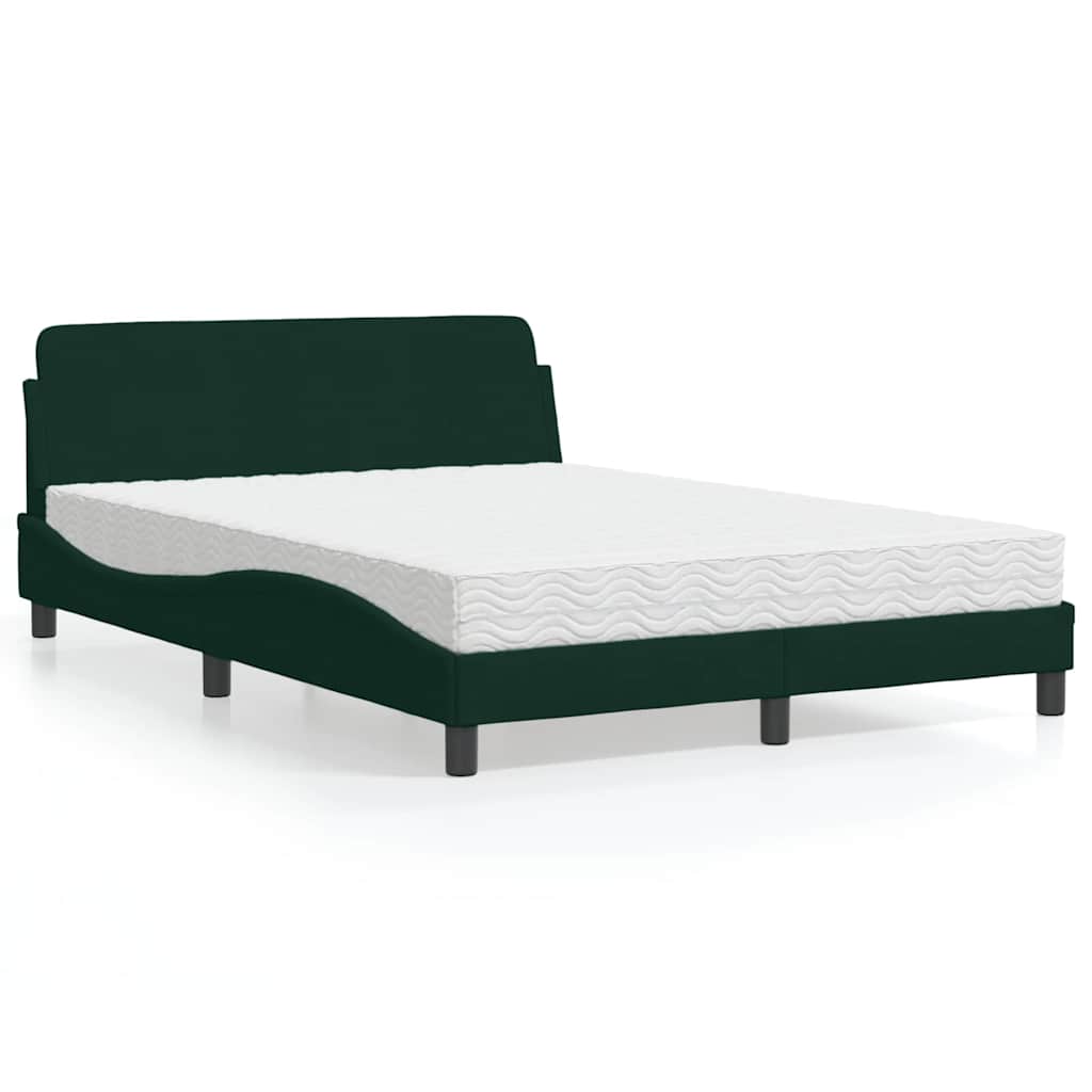 vidaXL Bed met matras "Dover" fluweel lichtgrijs 80x200 cm