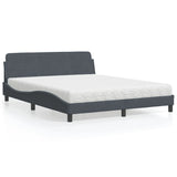 vidaXL Bed met matras "Dover" fluweel lichtgrijs 80x200 cm