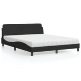 vidaXL Bed met matras "Dover" fluweel lichtgrijs 80x200 cm