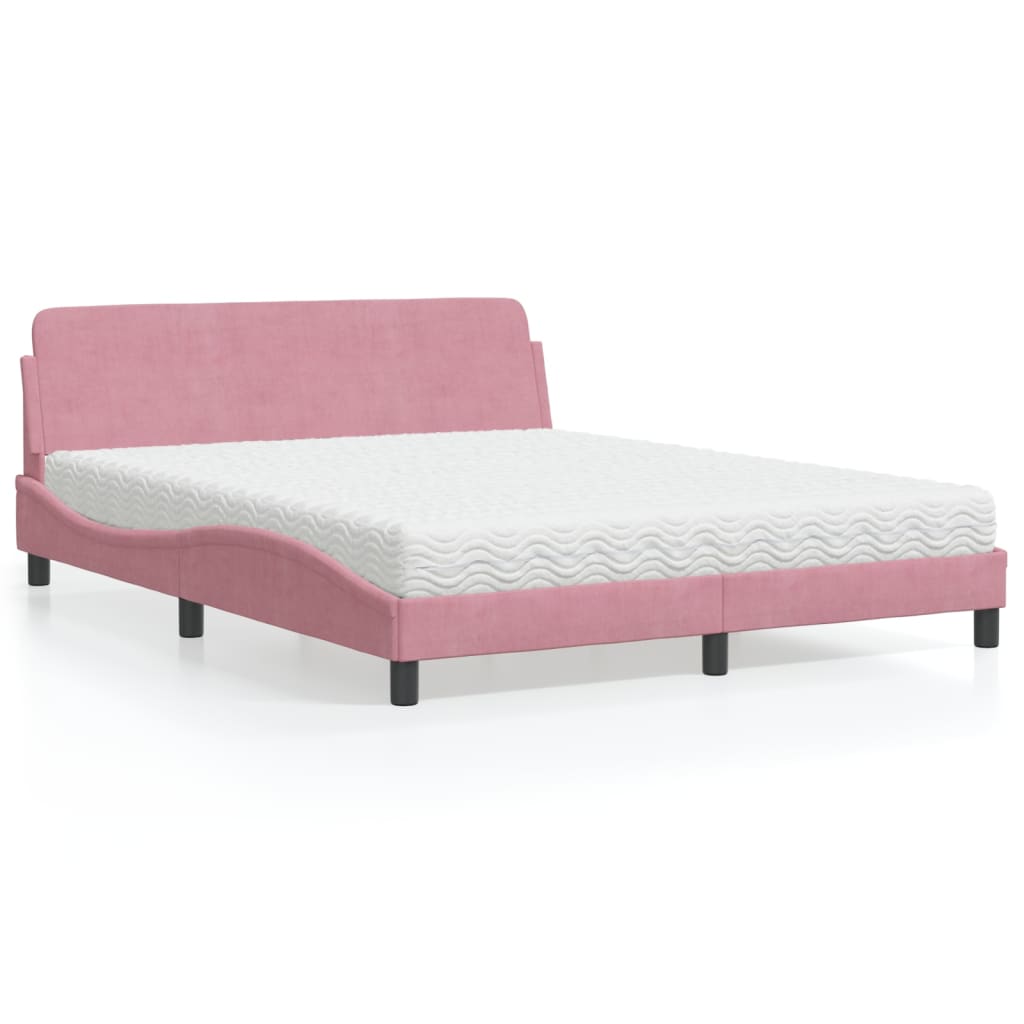 vidaXL Bed met matras "Dover" fluweel lichtgrijs 80x200 cm