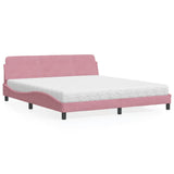 vidaXL Bed met matras "Dover" fluweel lichtgrijs 80x200 cm