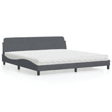 vidaXL Bed met matras "Dover" fluweel lichtgrijs 80x200 cm