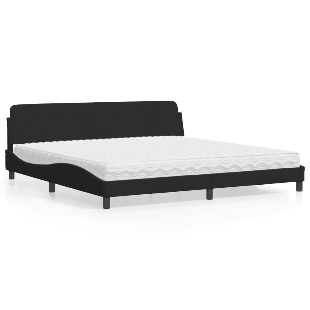 vidaXL Bed met matras "Dover" fluweel lichtgrijs 80x200 cm