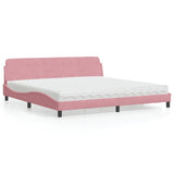 vidaXL Bed met matras "Dover" fluweel lichtgrijs 80x200 cm
