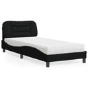 vidaXL Bed met matras "Hvar" stof lichtgrijs 80x200 cm