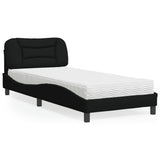 vidaXL Lit avec matelas "Hvar" gris en tissu 80x200 cm
