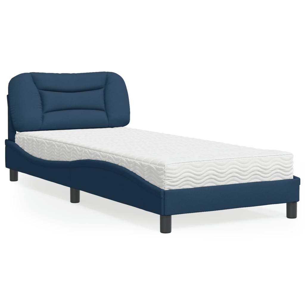 vidaXL Lit avec matelas "Hvar" gris en tissu 80x200 cm