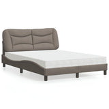 vidaXL Lit avec matelas "Hvar" gris en tissu 80x200 cm
