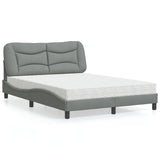 vidaXL Lit avec matelas "Hvar" gris en tissu 80x200 cm