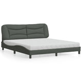 vidaXL Lit avec matelas "Hvar" gris en tissu 80x200 cm