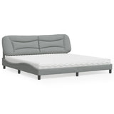 vidaXL Lit avec matelas "Hvar" gris en tissu 80x200 cm