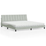 vidaXL Bed met matras "Hanko" fluweel lichtgrijs 80x200 cm