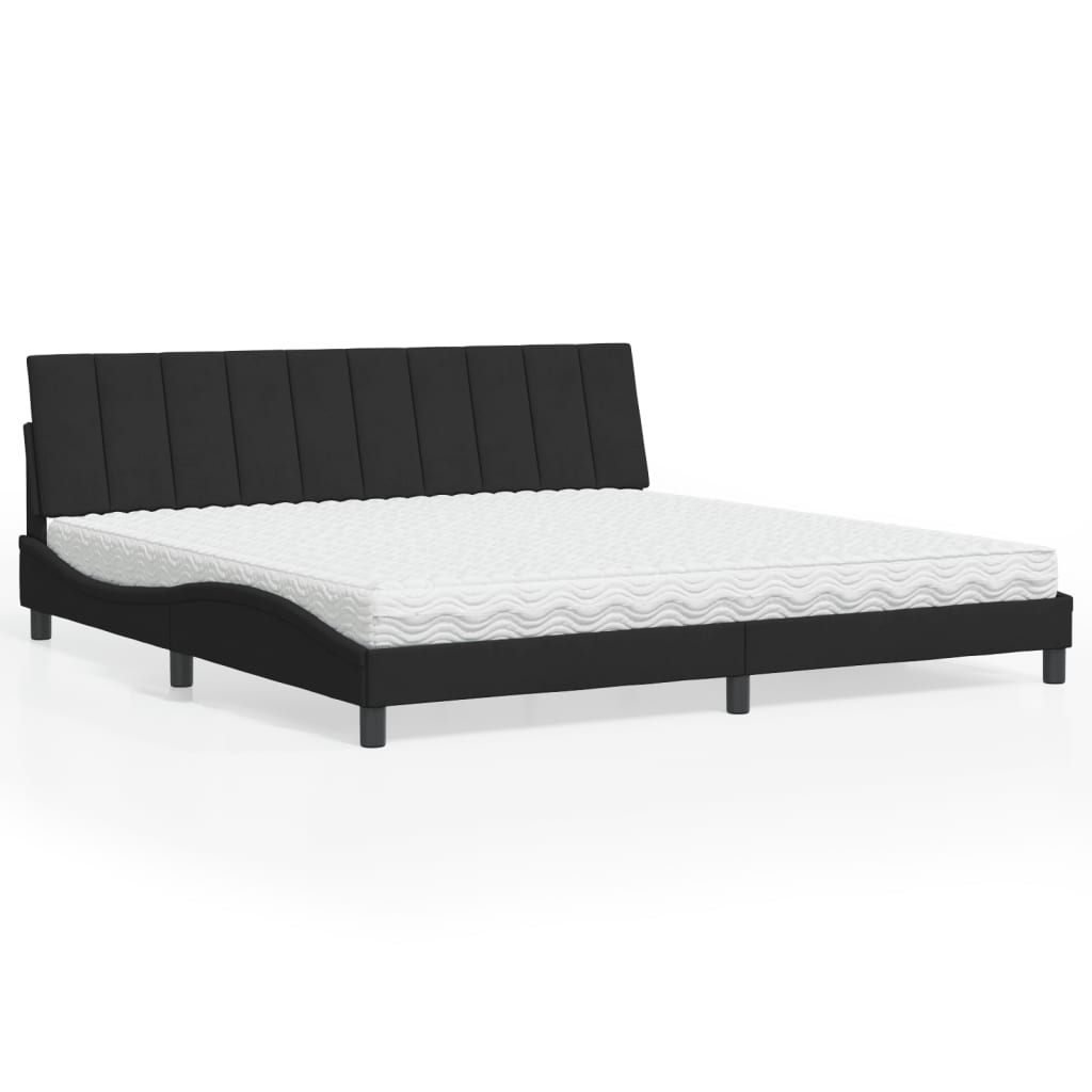 vidaXL Bed met matras "Hanko" fluweel lichtgrijs 80x200 cm