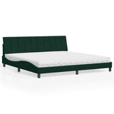 vidaXL Bed met matras "Hanko" fluweel lichtgrijs 80x200 cm