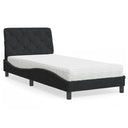 vidaXL Bed with Mattress Velvet Light Grey 80x200 cm