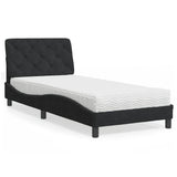 vidaXL Bed met matras fluweel lichtgrijs 80x200 cm