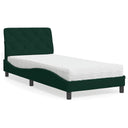 vidaXL Bed with Mattress Velvet Light Grey 80x200 cm