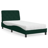 vidaXL Bed met matras fluweel lichtgrijs 80x200 cm