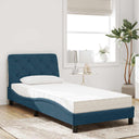 vidaXL Bed with Mattress Velvet Light Grey 80x200 cm