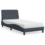 vidaXL Bed met matras fluweel lichtgrijs 80x200 cm