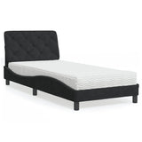vidaXL Bed met matras fluweel lichtgrijs 80x200 cm
