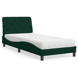 vidaXL Bed met matras fluweel lichtgrijs 80x200 cm