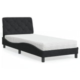 vidaXL Bed met matras fluweel lichtgrijs 80x200 cm