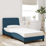 vidaXL Bed met matras fluweel lichtgrijs 80x200 cm