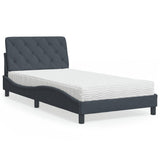 vidaXL Bed met matras fluweel lichtgrijs 80x200 cm