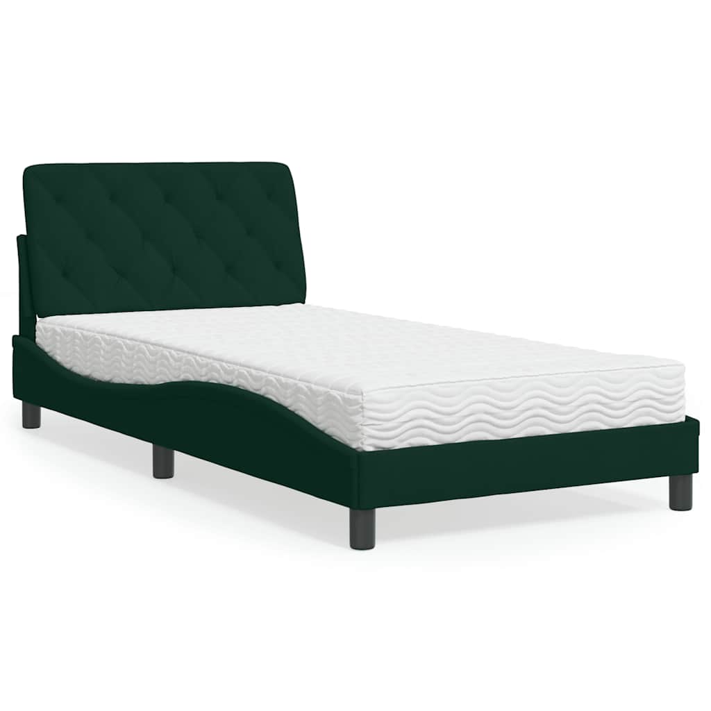 vidaXL Bed met matras fluweel lichtgrijs 80x200 cm