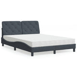 vidaXL Bed met matras fluweel lichtgrijs 80x200 cm