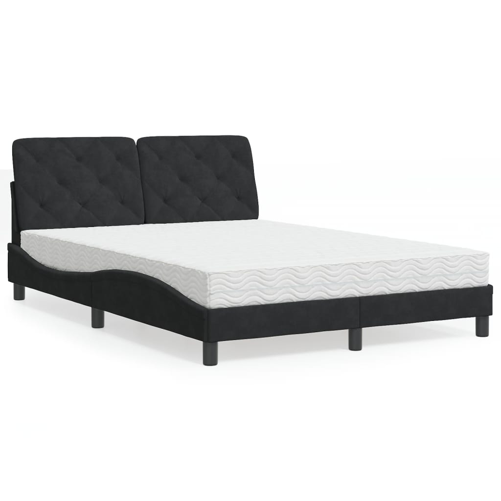 vidaXL Bed met matras fluweel lichtgrijs 80x200 cm