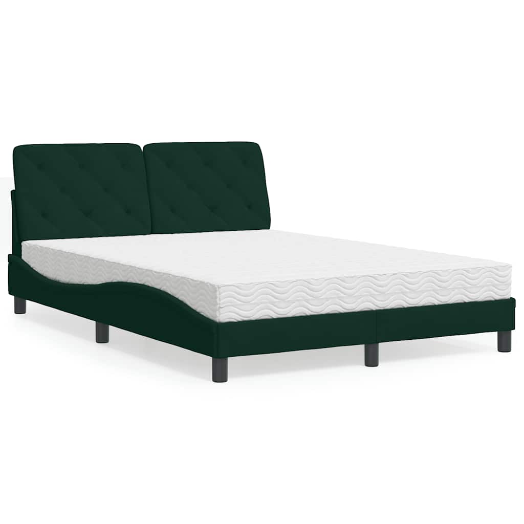 vidaXL Bed met matras fluweel lichtgrijs 80x200 cm