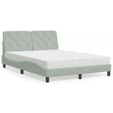vidaXL Bed met matras fluweel lichtgrijs 80x200 cm